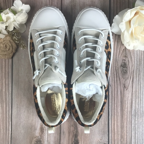Michael Kors Leopard Leather Sneakers 8M - Picture 4 of 8
